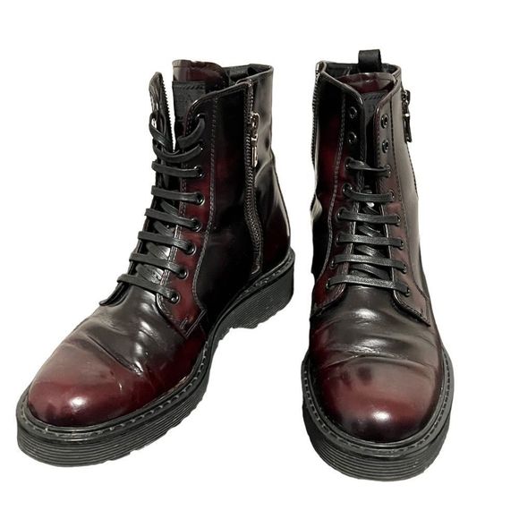 🎉HP🎊Prada Combat Boot Spazzolato 37 1/2 - Picture 10 of 16